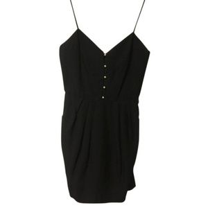 Black Cocktail Dress w/ Pearl Buttons